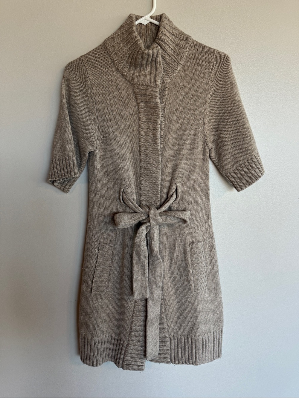 Banana Republic Lambswool Cashmere Mock Neck Belted Cardigan XS